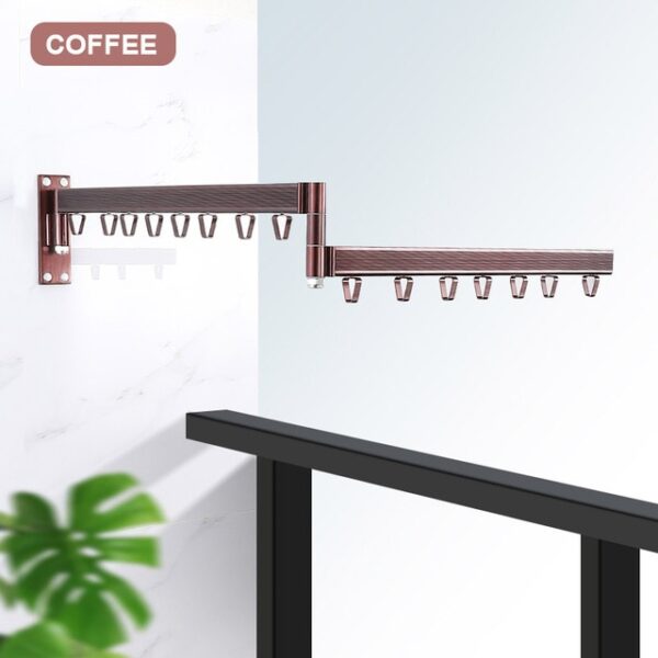 Folding Wall Mounted Clothes Hanger Outdoor Balcony Multi function Drying Rack Retractable Invisible Folding Clothes