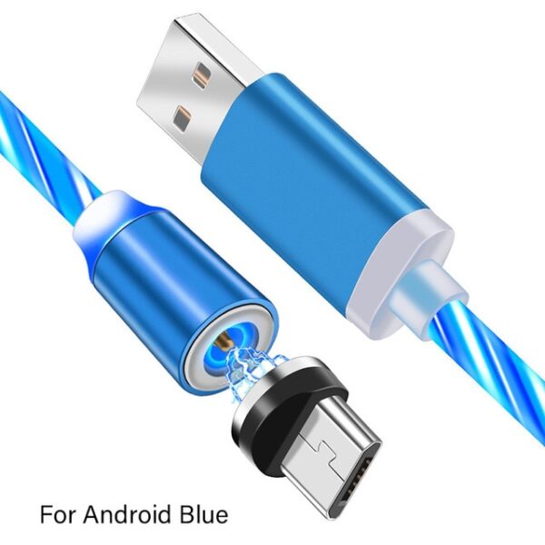 चुम्बकीय चार्जर केबल एलईडी ग्लो फ्लोइंग USB चार्ज प्रकार C माइक्रो USB 8 पिन फास्ट चार्जिंग 7.jpg 640x640 7
