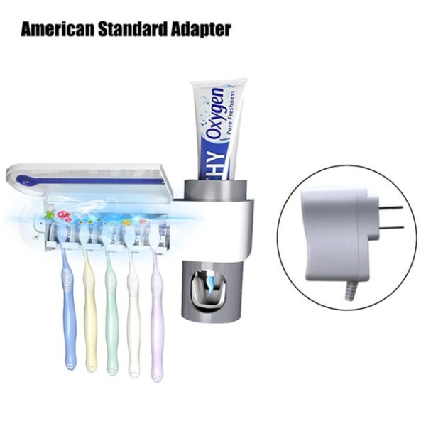 ONEUP Antibacteria Ultraviolet Toothbrush Holder Sterilizer Automatic Toothpaste Dispenser Squeezer Bathroom Accessories