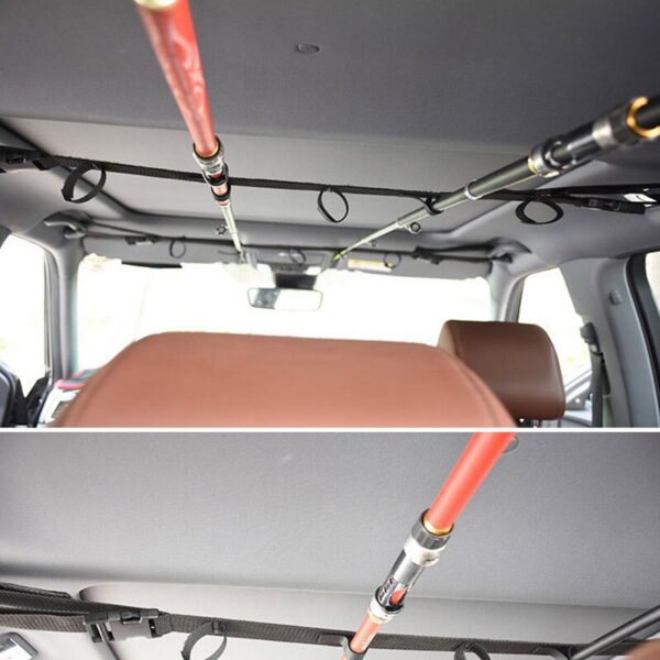 One piece Fishing Rod Car Bracket With Support Belt With Bracket System Fishing Car Interior Kidnapping 4