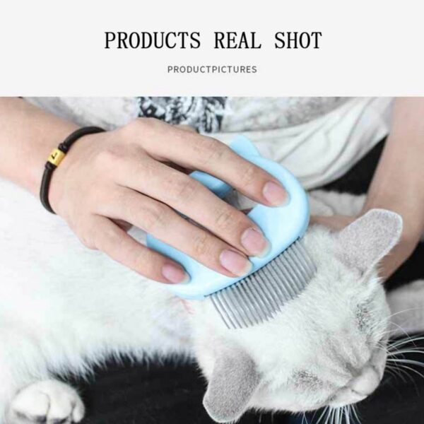 Pet Cat Grooming Massage Brush with Shell Shaped Handle Hair Remover Pet Grooming Massage Tool 2 1