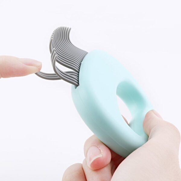 Pet Cat Grooming Massage Brush with Shell Shaped Handle Hair Remover Pet Grooming Massage Tool 2 4