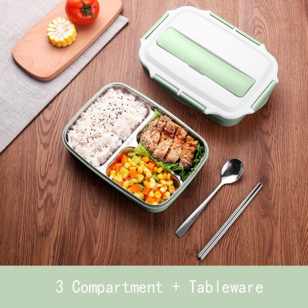 Stainless Steel Thermal Lunch Box nga mga sudlanan nga adunay mga Compartment Leakproof Bento Box Uban sa Tableware Food Container Box 1.jpg 640x640 1