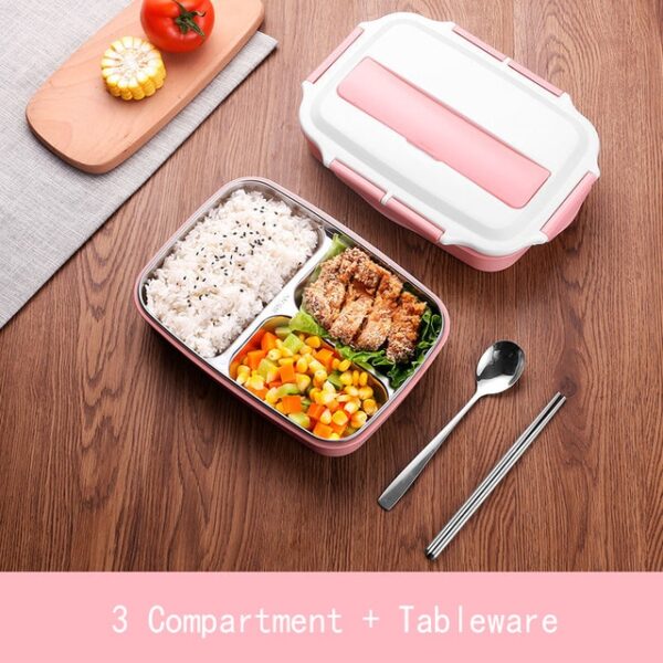 Stainless Steel Thermal Lunch Box nga mga sudlanan nga adunay mga Compartment Leakproof Bento Box Uban sa Tableware Food Container Box 2.jpg 640x640 2