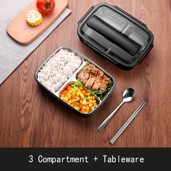 Stainless Steel Thermal Lunch Box nga mga sudlanan nga adunay mga Compartment Leakproof Bento Box Uban sa Tableware Food Container Box 3.jpg 640x640 3
