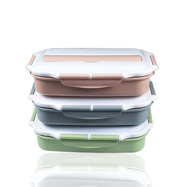 Stainless Steel Thermal Lunch Box nga mga sudlanan nga adunay mga Compartment Leakproof Bento Box Uban sa Tableware Food Container Box 5