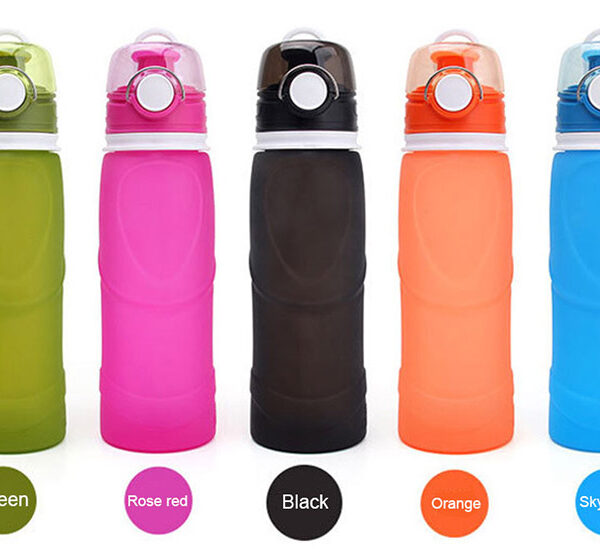 TEENRA 750ML Collapsible Silicone Water Bottle Silicone Folding Kettle Outdoor Sport Water Bottle Camping Travel Running 3