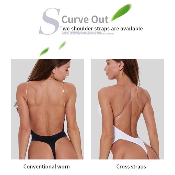 Entrenador de cintura modelador Body tummy Shaper Faja mujeres Body en V profundo Correa transparente Backless Plunge 2