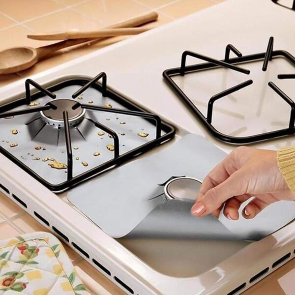 1 2 4PCS Gas Stove Protector gas Stove Cooker cover liner Limpyo nga Banig Kusina Gas Stove