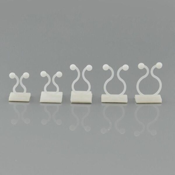 10pcs White Wire Ties Fixer Fastener Holder Self Adhesive Cable Clamp Green Climbing Wall Cord Clip 2