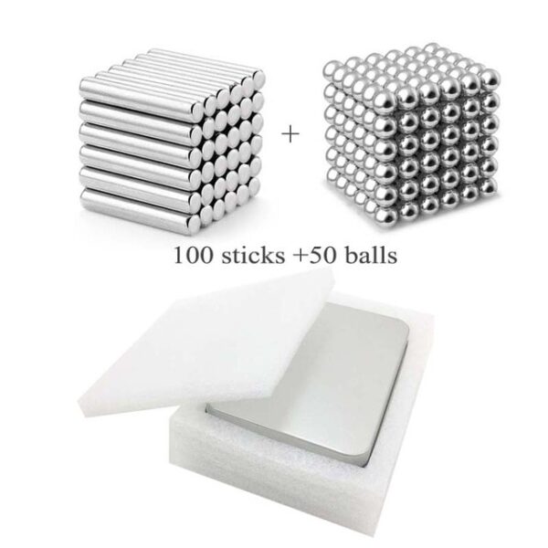 150Pcs Magnetic construct Building Blocks Magnetic Sticks Silver balls Accessories DIY Office Puzzle Toys for Adults 1.jpg 640x640 1