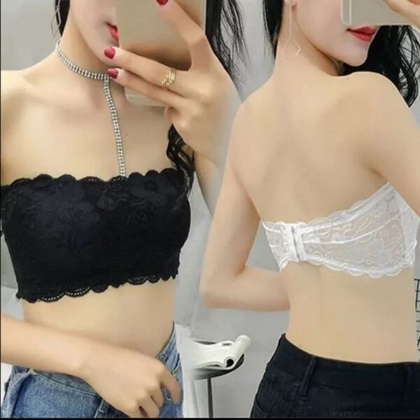 1Pc Sexy Women s Lace Floral Bralet Bra Bustier Back Closure Bandeau Crop Top Padded Bra 3