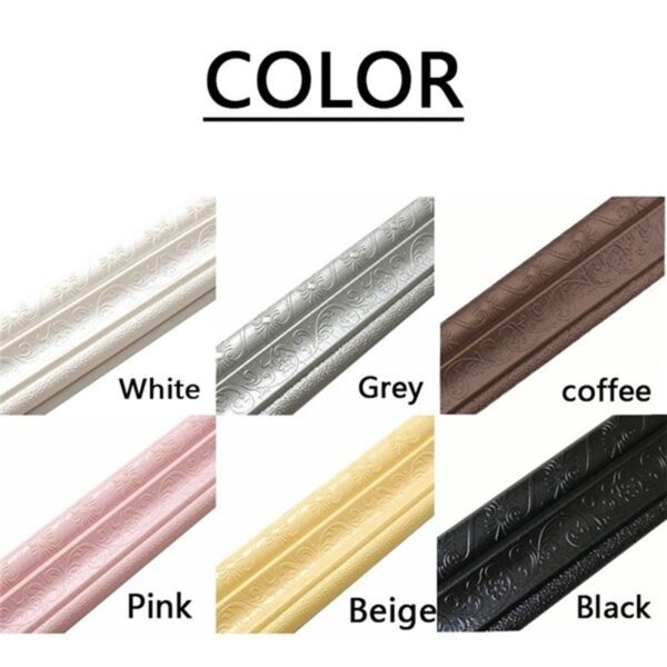 2 3m Waterproof Border Wall Sticker Top Corner Line Wall Edge Strip Wall Waist Line Sticker 1