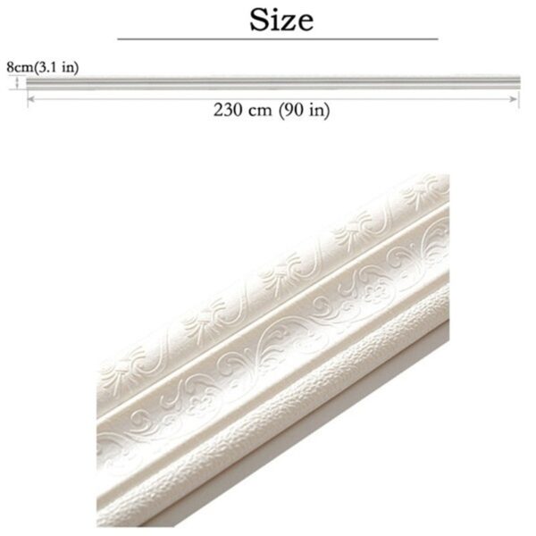 2 3m Waterproof Border Wall Sticker Top Corner Line Wall Edge Strip Wall Waist Line Sticker 2