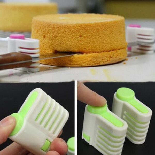 2 Pcs 5 Layers DIY Cake Bread Cutter Leveler Slicer Set Cutting Fixator Tools cake decorating