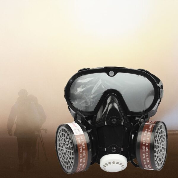 2 in 1 Industrial Dustproof Mask Protection Respirator Gas Mask Safety Chemical Face Masks Filter Breathable 3