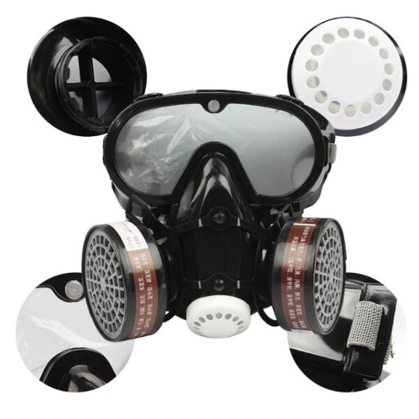2 in 1 Industrial Dustproof Mask Protection Respirator Gas Mask Safety Chemical Face Masks Filter