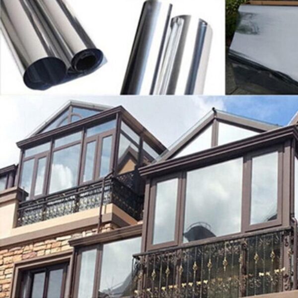 200 50CM Waterproof Window Film One Way Mirror Silver Insulation Stickers UV Rejection Privacy Windom Tint 4