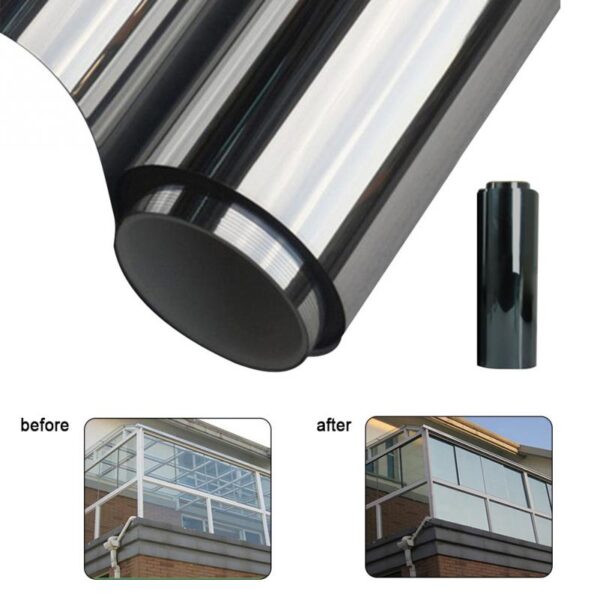 200 50CM Waterproof Window Film One Way Mirror Silver Insulation Stickers UV Rejection Privacy Windom Tint