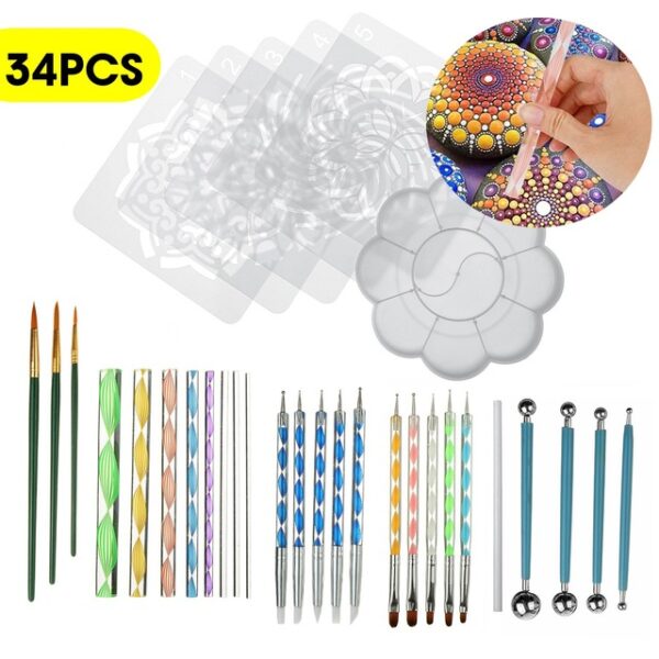 20PCS 25PCS 34PCS Dotting Rods Ball Stylus Pens Mandala Painting Dotting Tools Wood Rocks Art Craft 2.jpg 640x640 2