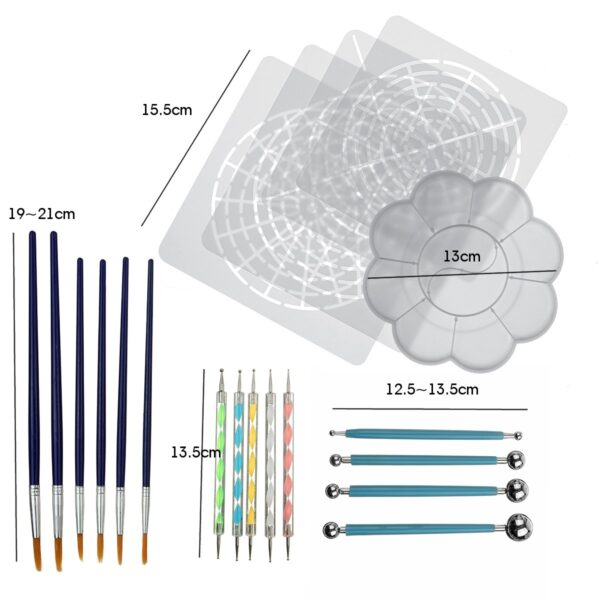 20PCS 25PCS 34PCS Dotting Rods Ball Stylus Pens Mandala Painting Dotting Tools Wood Rocks Art Craft 5