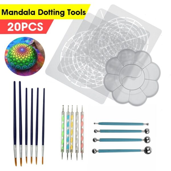 20PCS 25PCS 34PCS ডটিং রডস বল স্টাইলাস কলম মন্ডালা পেইন্টিং ডটিং টুলস কাঠ শিলা শিল্প