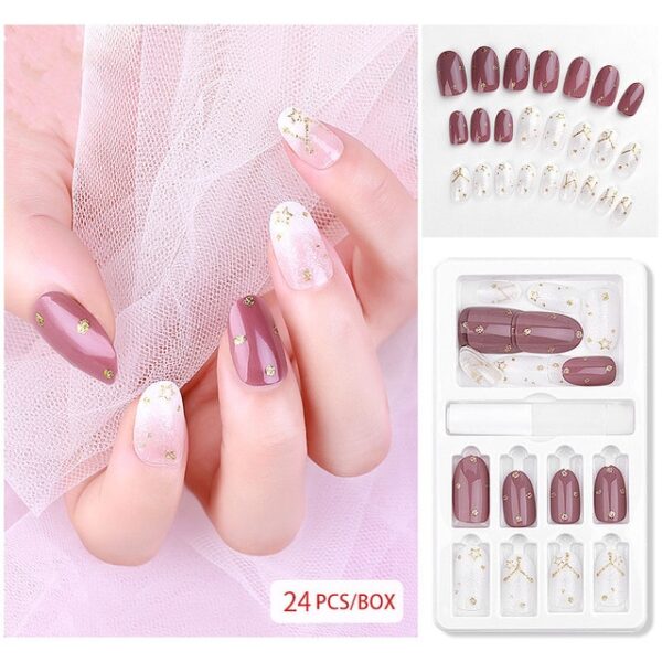 24Pcs Fake Nails On Nails On Glue Nail Tips False Nails Glue On Nails Artificial 3.jpg 640x640 3