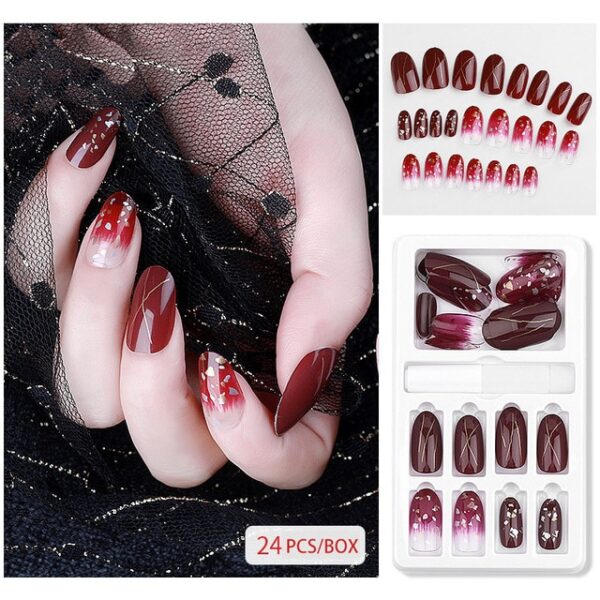 24Pcs Fake Nails On Nails On Glue Nail Tips False Nails Glue On Nails Artificial 4.jpg 640x640 4