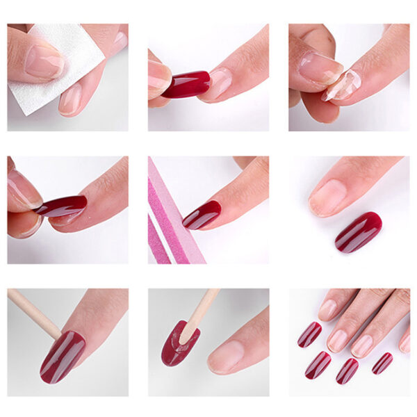 24Pcs Fake Nails on Glue Nail Tips False Nails Glue On Nails Artificial 5