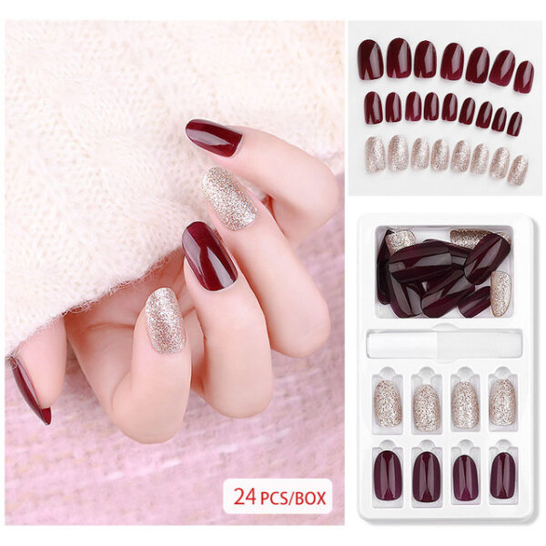 24Pcs Fake Nails Press On Nails With Glue Nail Tips False Nails Glue On Nails Artificial 5.jpg 640x640 5