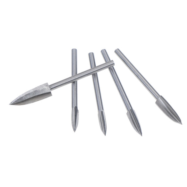 3mm Shank 5Pcs 3 8mm Milling Cutters White Steel Sharp Edges Woodworking Tools Three Blades Wood 4