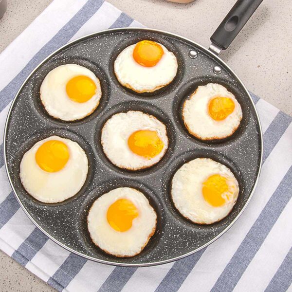 4 7 Holes Frying Pot Thickened Omelet Pan Non stick Egg Pancake Steak Pan Cooking Egg 2