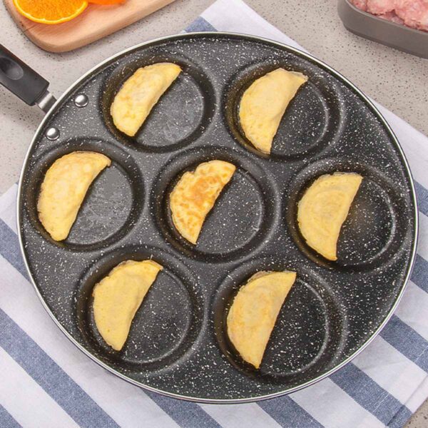 4 7 Holes Frying Pot Thickened Omelet Pan Non stick Egg Pancake Steak Pan Cooking Egg 4