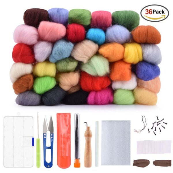 50 36 Color DIY Wool Felt Kit Handle Wool Felting Tools Handmade Felt Needle Set 7pcs 18.jpg 640x640 18