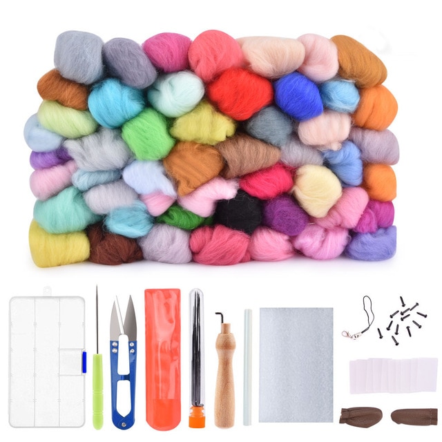 Ensemble de laine de feutre avec aiguille, 36 couleurs/ 3g Kit de base en  feutre de laine, ensemble de laine de feutre aiguilleté outils de feutre  faits à la main créatifs et
