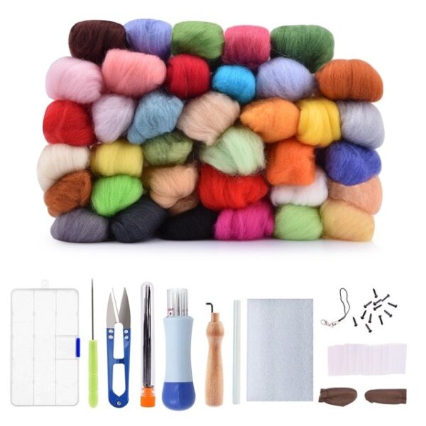 50 36 Color DIY Wool Felt Kit Handle Wool Felting Tools Handmade Felt Needle Set 7pcs 20.jpg 640x640 20