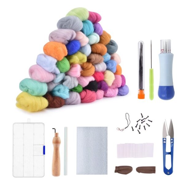 50 36 Color DIY Wool Felt Kit Handle Wool Felting Tools Handmade Felt Needle Set 7pcs 21.jpg 640x640 21