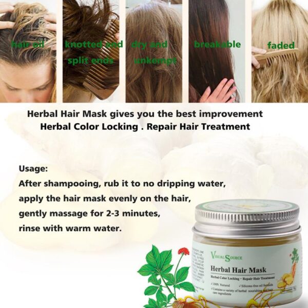 50g Tonic Hair Treatment Herbal Hair Mask Root Hair Ginger Ginseng Polygonum Multiflorum Sinensis Keratin Seconds 5