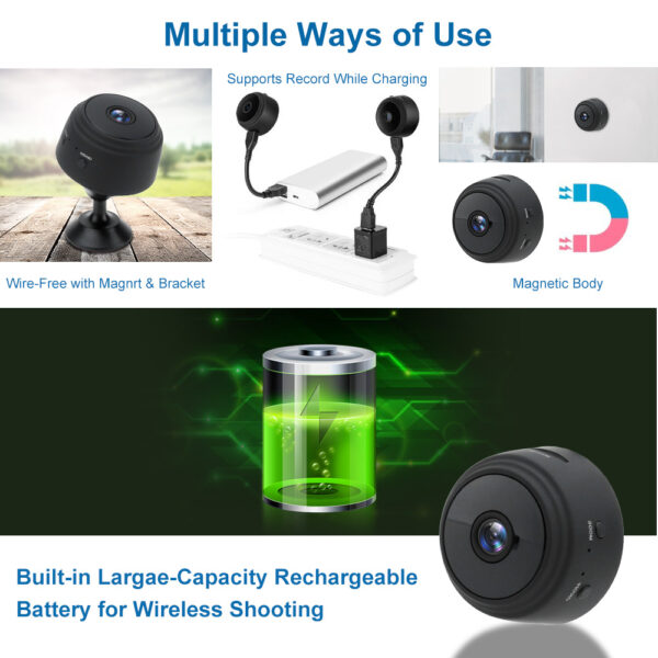 A9 1080P Wifi Mini Camera ပင်မလုံခြုံရေး P2P ကင်မရာ WiFi Night Vision ကြိုးမဲ့စောင့်ကြည့်ရေးကင်မရာအဝေးထိန်း 2