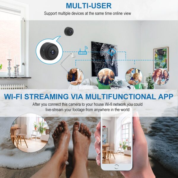 A9 1080P Wifi Mini Camera Thúsfeiligens P2P Camera WiFi Nachtfisy Draadleas Bewakingskamera Ofstân 3