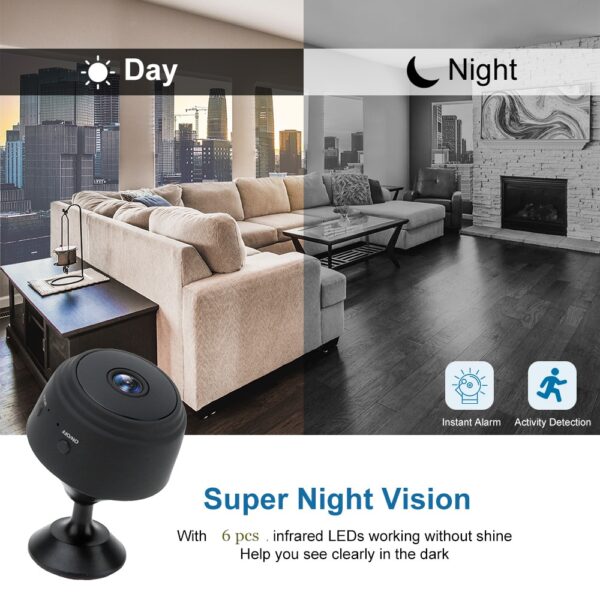 A9 1080P Wifi Mini Camera ပင်မလုံခြုံရေး P2P ကင်မရာ WiFi Night Vision ကြိုးမဲ့စောင့်ကြည့်ရေးကင်မရာအဝေးထိန်း 4