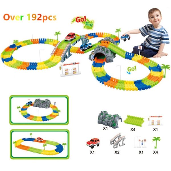 Assemble DIY railway road flexible track toys railroad flex race tracks set 96 144 192 240PCS 1.jpg 640x640 1