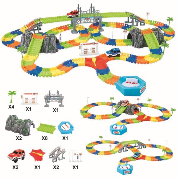 Assemble DIY railway road flexible track toys railroad flex race tracks set 96 144 192 240PCS 2