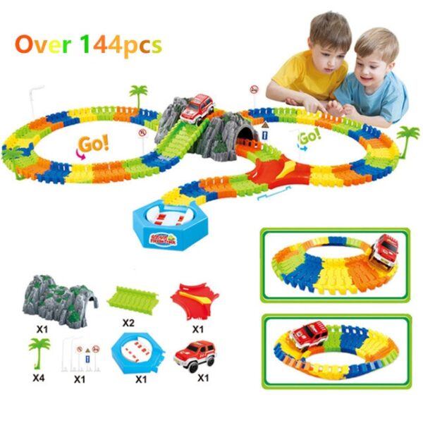 Assemble DIY railway road flexible track toys railroad flex race tracks set 96 144 192 240PCS 2.jpg 640x640 2