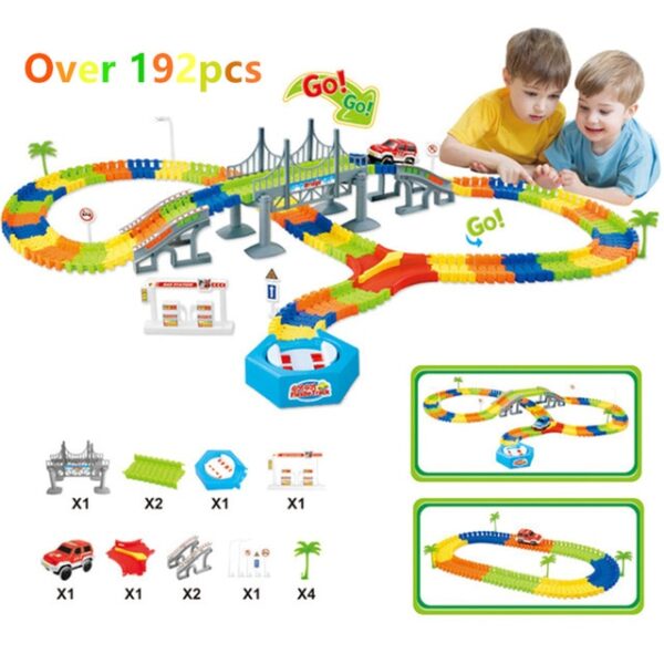 Assemble DIY railway road flexible track toys railroad flex race tracks set 96 144 192 240PCS 3.jpg 640x640 3