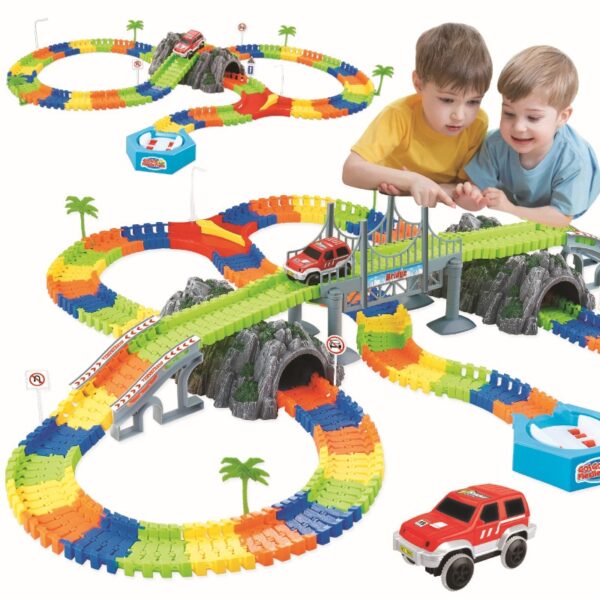 Assemble DIY railway road flexible track toys railroad flex race tracks set 96 144 192 240PCS