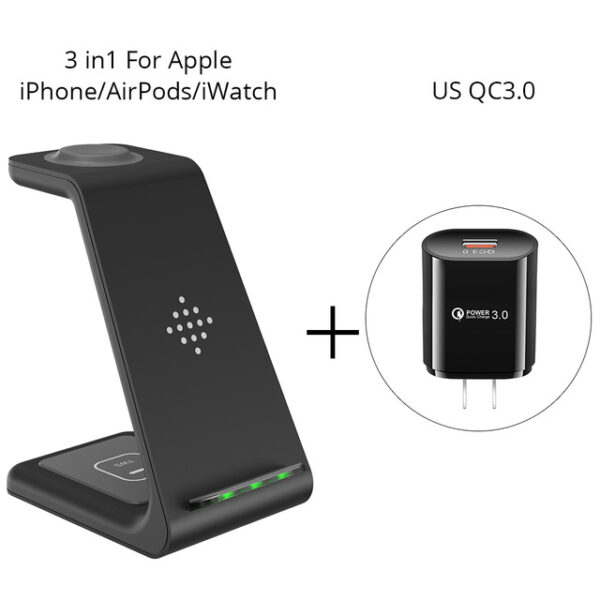 iPhone3Pro Xr Xs AirPods Pro iWatch1 11 এর জন্য Bonola Qi 5 in4 ওয়্যারলেস চার্জিং স্টেশন