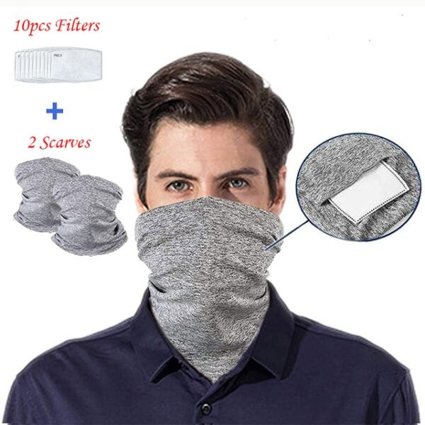 Breathable 2 Pcs Neck Gaiter with PM2 5 Filters Multi Purpose Facepiece Bandanas Scarf Headwear Anti 2.jpg 640x640 2