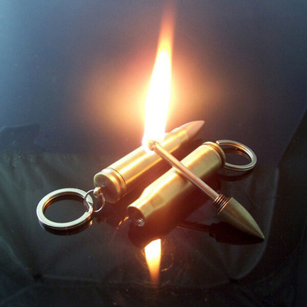 Bullet Oil Lighter Cotton Million Matches Key Chain Portable Metal Lighters for Men Survival Camping 1