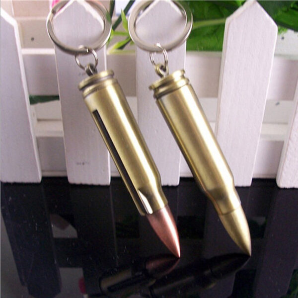 Bullet Oil Lighter Cotton Million Matches Key Chain Portable Metal Lighters for Men Survival Camping 2